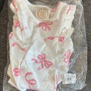 The Beaufort Bonnet Company White and Pink Tank Top